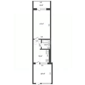 1-к квартира, вторичка, 42м2, 1/5 этаж