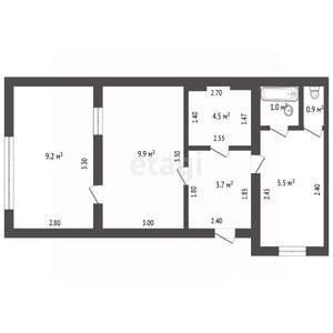 1-к квартира, вторичка, 34м2, 1/1 этаж