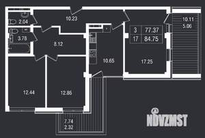 3-к квартира, вторичка, 85м2, 4/8 этаж