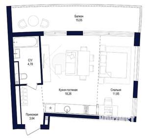 2-к квартира, вторичка, 54м2, 5/8 этаж