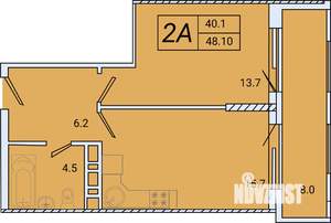 1-к квартира, вторичка, 48м2, 5/8 этаж