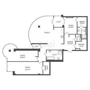 4-к квартира, вторичка, 176м2, 11/14 этаж