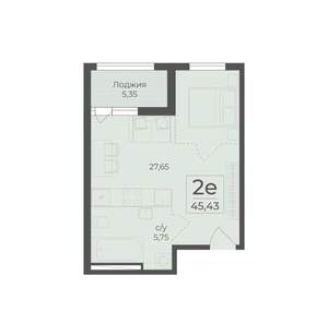 1-к квартира, вторичка, 45м2, 2/18 этаж