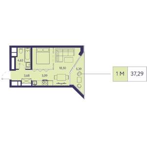 1-к квартира, вторичка, 37м2, 10/20 этаж