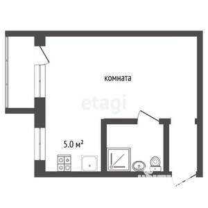 Студия квартира, вторичка, 33м2, 5/5 этаж