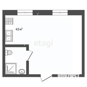 1-к квартира, вторичка, 21м2, 1/2 этаж