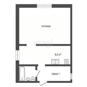 1-к квартира, вторичка, 30м2, 2/2 этаж