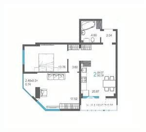 2-к квартира, строящийся дом, 64м2, 9/17 этаж