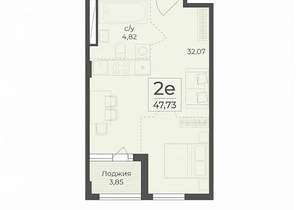 2-к квартира, строящийся дом, 48м2, 7/15 этаж