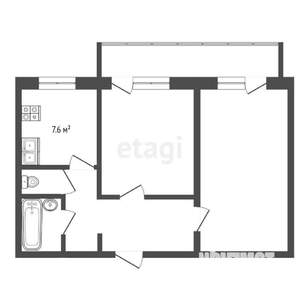 2-к квартира, вторичка, 44м2, 2/2 этаж