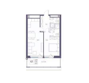 1-к квартира, вторичка, 57м2, 7/8 этаж