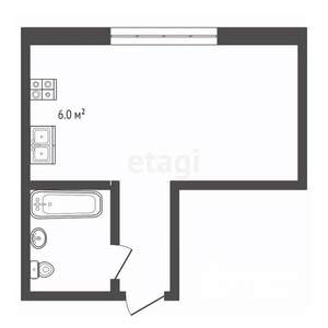 1-к квартира, вторичка, 53м2, 4/7 этаж