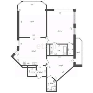 3-к квартира, вторичка, 146м2, 7/11 этаж