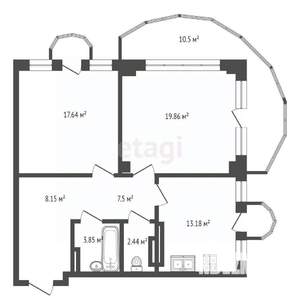 3-к квартира, вторичка, 74м2, 10/11 этаж