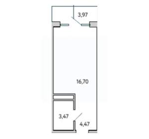 Студия квартира, вторичка, 29м2, 6/10 этаж