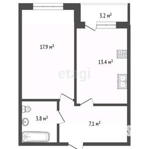 1-к квартира, вторичка, 47м2, 7/8 этаж