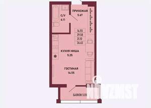 Студия квартира, вторичка, 31м2, 3/16 этаж