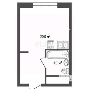 Студия квартира, вторичка, 24м2, 2/4 этаж