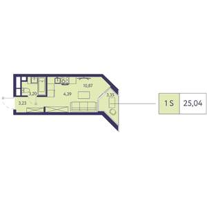 Студия квартира, вторичка, 25м2, 10/20 этаж