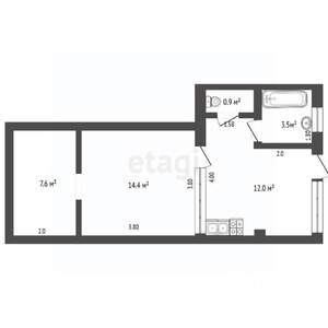 2-к квартира, вторичка, 38м2, 1/2 этаж