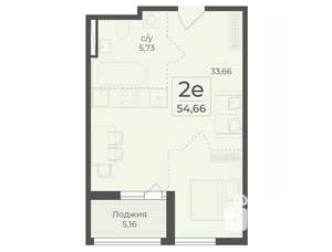 2-к квартира, вторичка, 55м2, 11/15 этаж