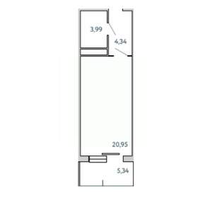 1-к квартира, вторичка, 35м2, 9/10 этаж