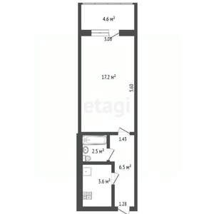 1-к квартира, вторичка, 31м2, 5/5 этаж