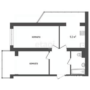 2-к квартира, вторичка, 51м2, 4/9 этаж