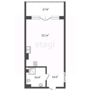 Студия квартира, вторичка, 38м2, 2/4 этаж