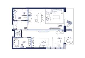 2-к квартира, вторичка, 87м2, 2/8 этаж