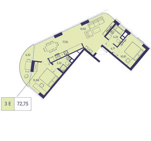 3-к квартира, вторичка, 73м2, 13/20 этаж