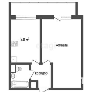 1-к квартира, вторичка, 34м2, 2/5 этаж