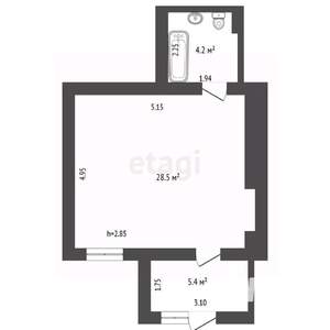 1-к квартира, вторичка, 38м2, 1/3 этаж