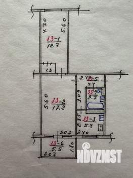 2-к квартира, вторичка, 46м2, 2/4 этаж
