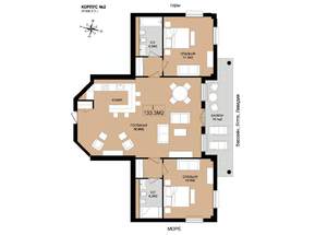 3-к квартира, вторичка, 133м2, 7/8 этаж