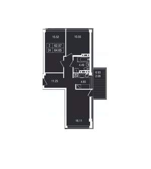 3-к квартира, вторичка, 65м2, 3/8 этаж