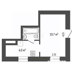 1-к квартира, вторичка, 18м2, 1/3 этаж
