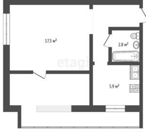 1-к квартира, вторичка, 30м2, 2/5 этаж