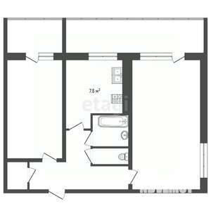 2-к квартира, вторичка, 50м2, 1/5 этаж