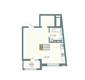 Студия квартира, вторичка, 48м2, 8/9 этаж