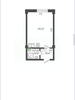 Студия квартира, вторичка, 24м2, -1/5 этаж