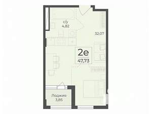 Студия квартира, строящийся дом, 48м2, 7/15 этаж
