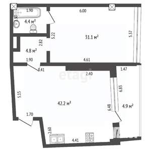 2-к квартира, вторичка, 87м2, 10/11 этаж