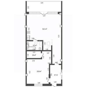 2-к квартира, вторичка, 69м2, 2/5 этаж