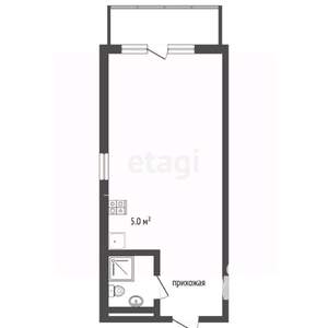 Студия квартира, сданный дом, 27м2, 8/8 этаж