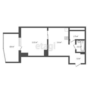 1-к квартира, вторичка, 48м2, 16/16 этаж