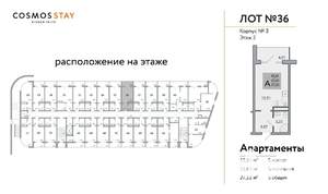 1-к квартира, строящийся дом, 27м2, 2/3 этаж