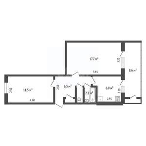 2-к квартира, вторичка, 48м2, 4/5 этаж
