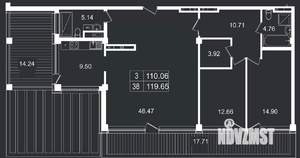 4-к квартира, вторичка, 120м2, 8/8 этаж