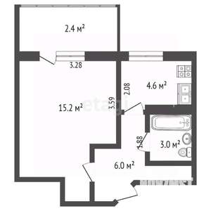 1-к квартира, вторичка, 29м2, 4/5 этаж